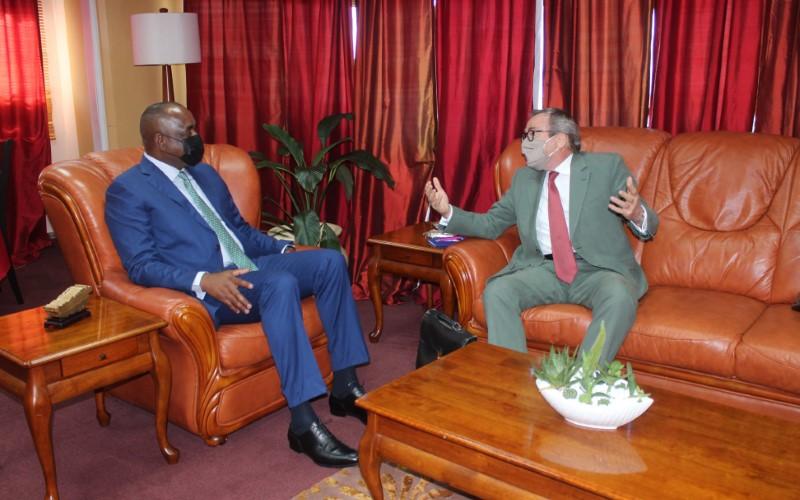 Hon. Roosevelt Skerrit & French Ambassador Jacques-Henry Heuls