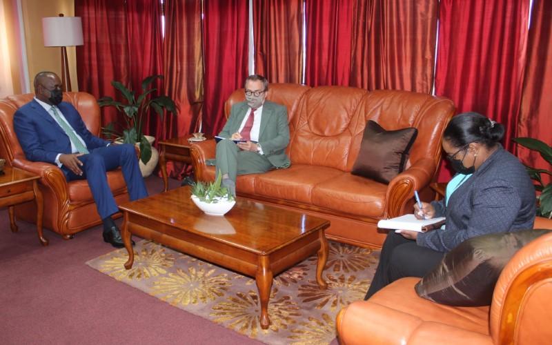 Hon. Roosevelt Skerrit & French Ambassador Jacques-Henry Heuls