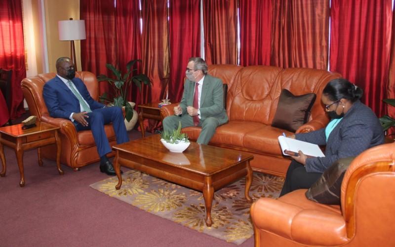 Hon. Roosevelt Skerrit & French Ambassador Jacques-Henry Heuls