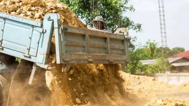 Truck Pouring Gravel Stone