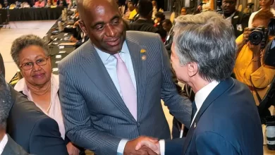 Roosevelt Skerrit Shakes-Hands with Antony Blinken