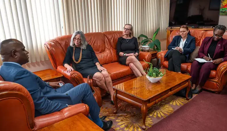 Prime Minister Skerrit with US Ambassador, H.E Linda S. Taglialatela