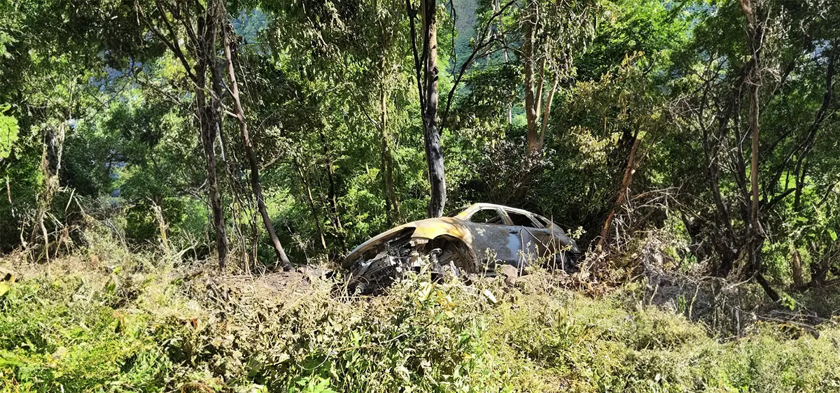 Burned Car Soufriere Owners Coulibri Ridge