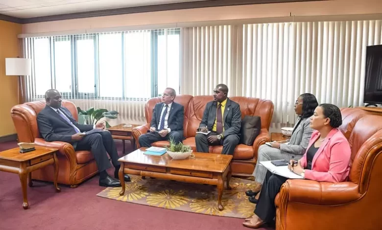 Simon Springett with PM Skerrit in Office