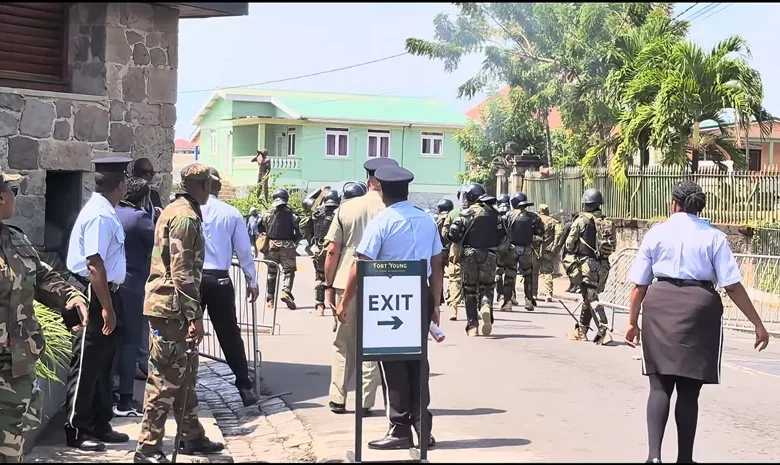 Police in Riot Gear Dominica Electoral Reform
