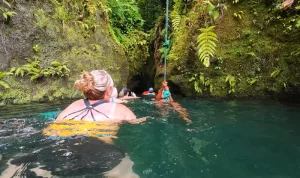 Swimming in Titou Gorge in Dominica