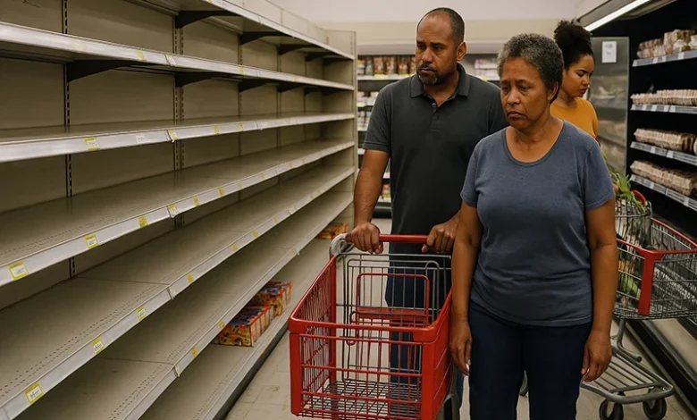 Shelves empty citizens hungry