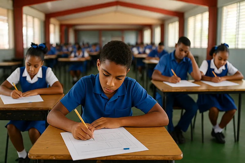 Dominica Students Taking Their Grade 6 National Assessment (G6NA)