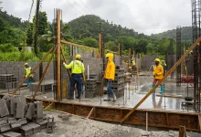 Ongoing Construction of the National Abattoir of Dominica, located in Layou Park