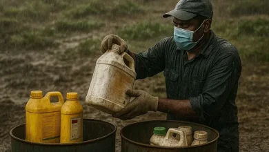 Agrochemicals being stored safely