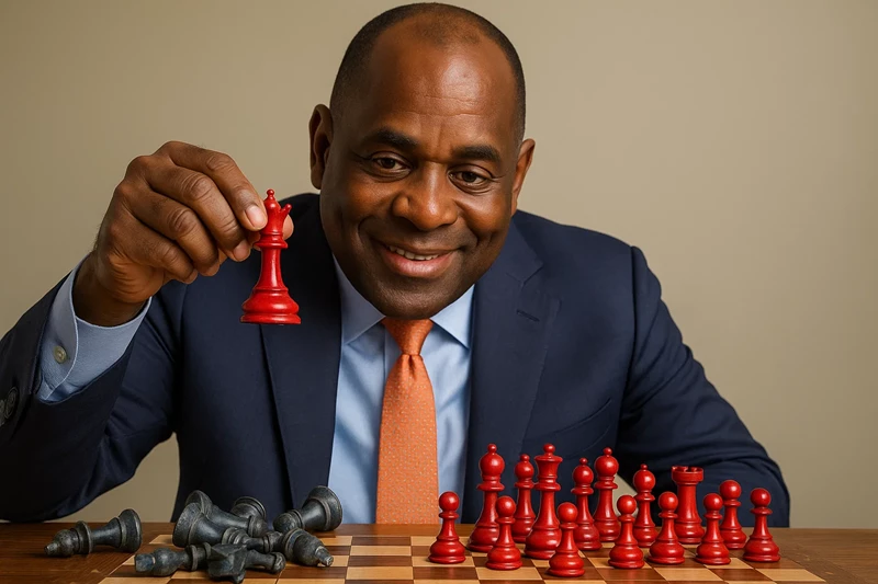 Fake Skerrit Holding Chess Pieces