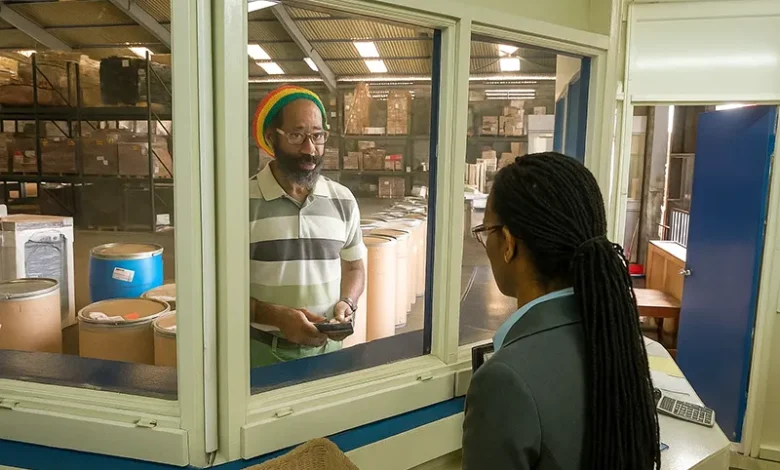 Rasta Man Paying Customs Duty in Dominica