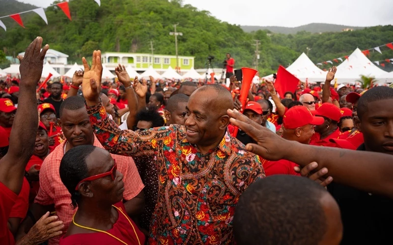 Prime Minister of the Commonwealth of Dominica, Hon. Roosevelt at DLPs National Rally in Dublanc - Celebrating 70 Years (June 1, 2025)