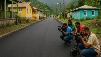 Taking Pictures of Asphalt Road Dominica