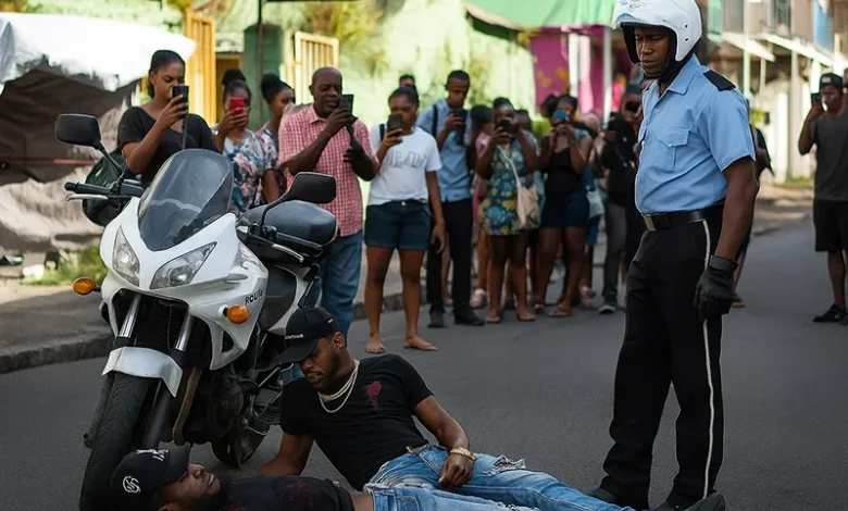 Crime Roseau Polcie Guys on the Street People Taking Pictures