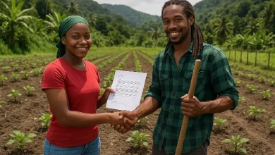 Young Farmers with Certificate of Land in Dominica