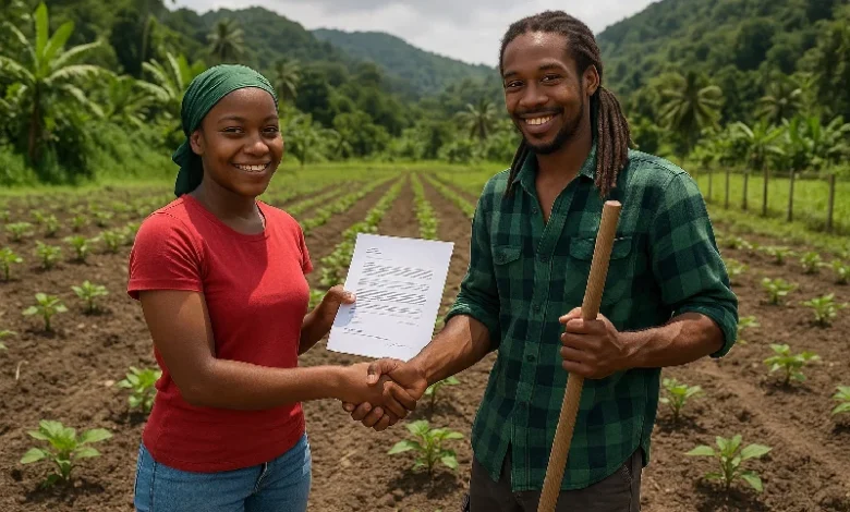 Young Farmers with Certificate of Land in Dominica