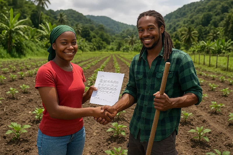 Young Farmers with Certificate of Land in Dominica