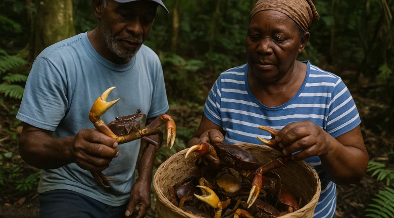 Harvesting Crabs in Dominica