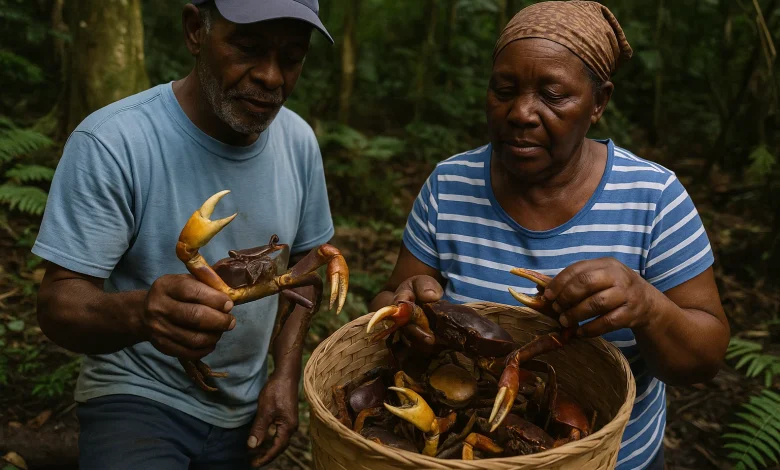 Harvesting Crabs in Dominica