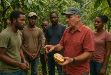 Cuban Cocoa Farmer Trains Dominica Local Farms on Cocoa Farming on a Rural Farm