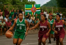 Women playing Basketball in Dominica