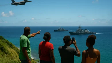 Fake War Ships Of the coast of Dominica - Obviously Not Real