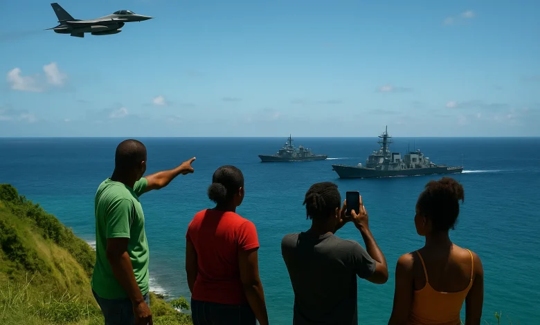 Fake War Ships Of the coast of Dominica - Obviously Not Real