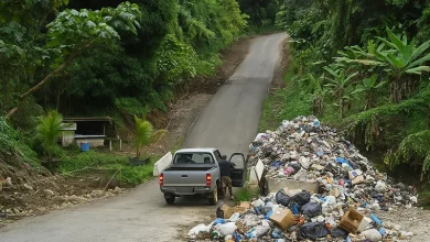 Illegal Dumping of Rubbish on Cochrane Road, Dominica