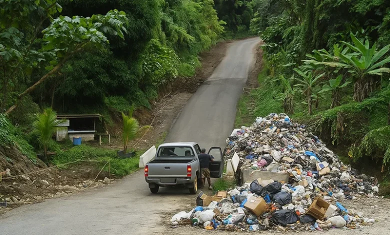 Illegal Dumping of Rubbish on Cochrane Road, Dominica