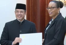 Indonesia Ambassador Fikry Cassidy, with Dominica President Sylvanie Burton