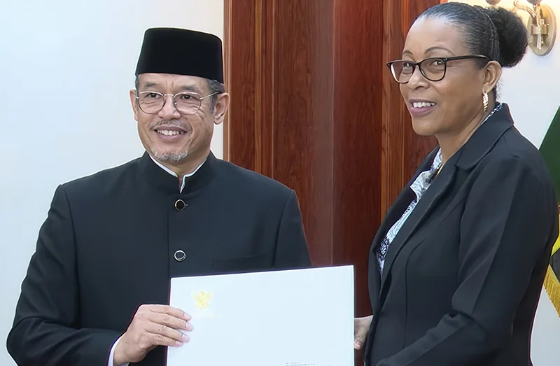 Indonesia Ambassador Fikry Cassidy, with Dominica President Sylvanie Burton