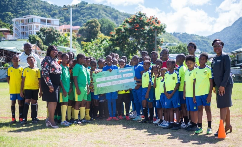 National Bank of Dominica donated EC$15,000 to the Sports Division to support the Primary Schools Football Championship.