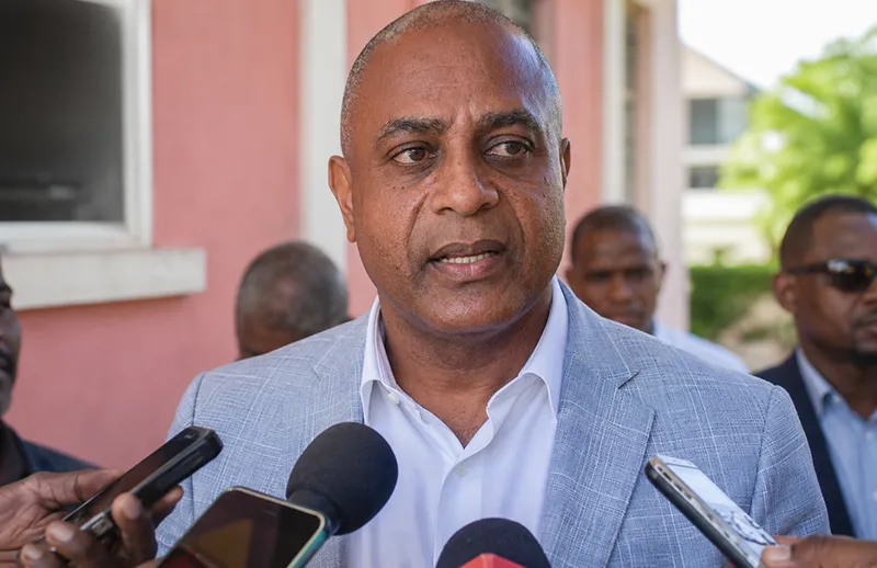 Danny Lugay speaks to the media in Dominica after being selected as the United Workers Party candidate for the Roseau North by-election.
